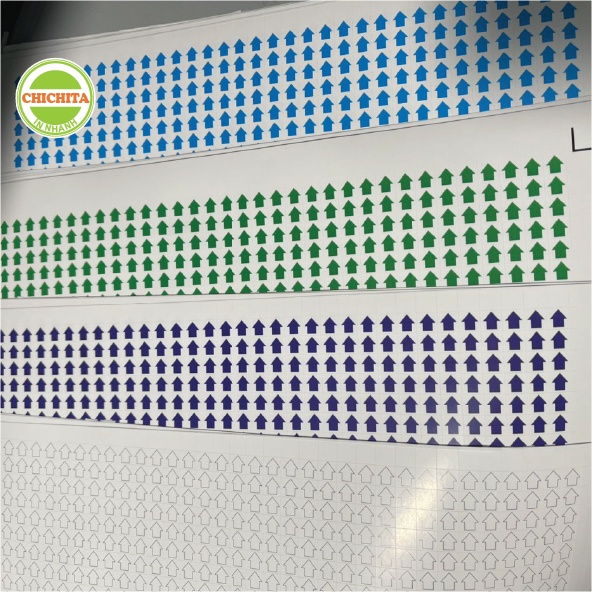 [giá tại xưởng] 750 Tem mũi tên sticker dán lỗi sản phẩm kích thước 9x9mm phục vụ ngành may mặc, công nghiệp