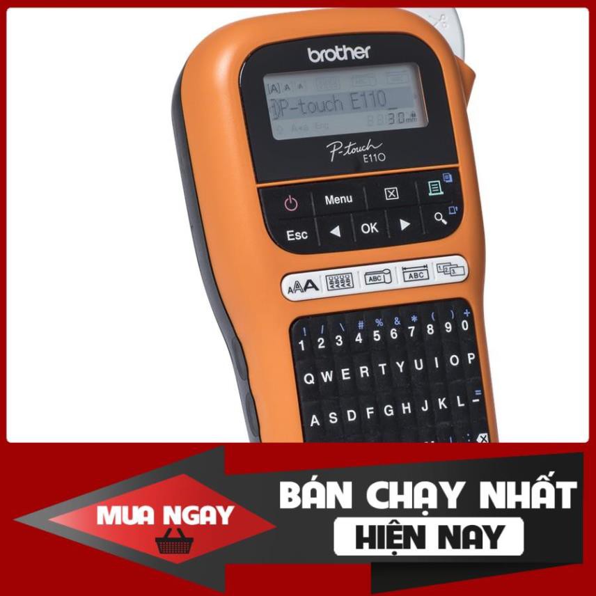 Máy in nhãn cầm tay Brother P-Touch PT-E110 chính hãng + Tặng kèm Adaptor (nguồn cắm điện 220V)