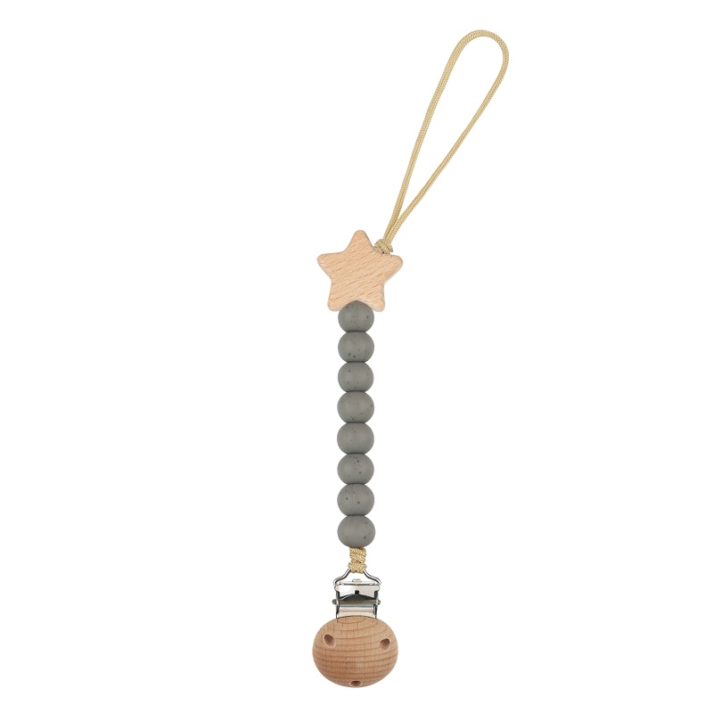 Kẹp Treo Núm Ti Giả Ngậm Nướu Hình Ngôi Sao Đính Hạt Dễ Thương Cho Bé