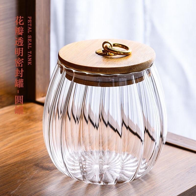 Hũ thủy tinh đựng trà nắp gỗ