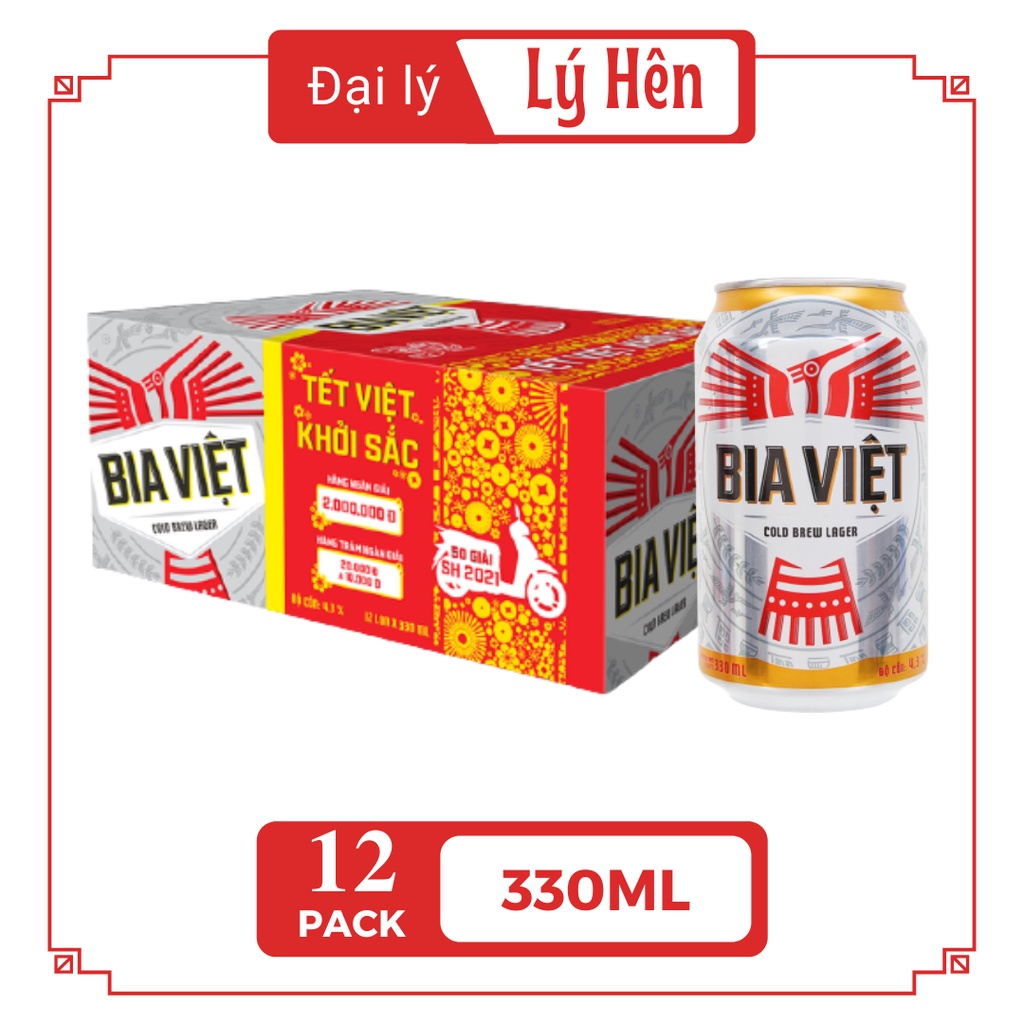 Thùng 12 Lon Bia Việt - Heineken Việt Nam 330ml/Lon Date Luôn Mới