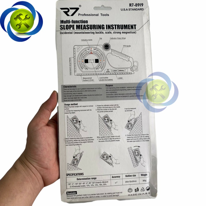 Thước thủy đo độ nghiêng R7-8919 dài 250mm