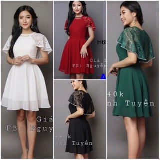 Đầm xoè phối ren