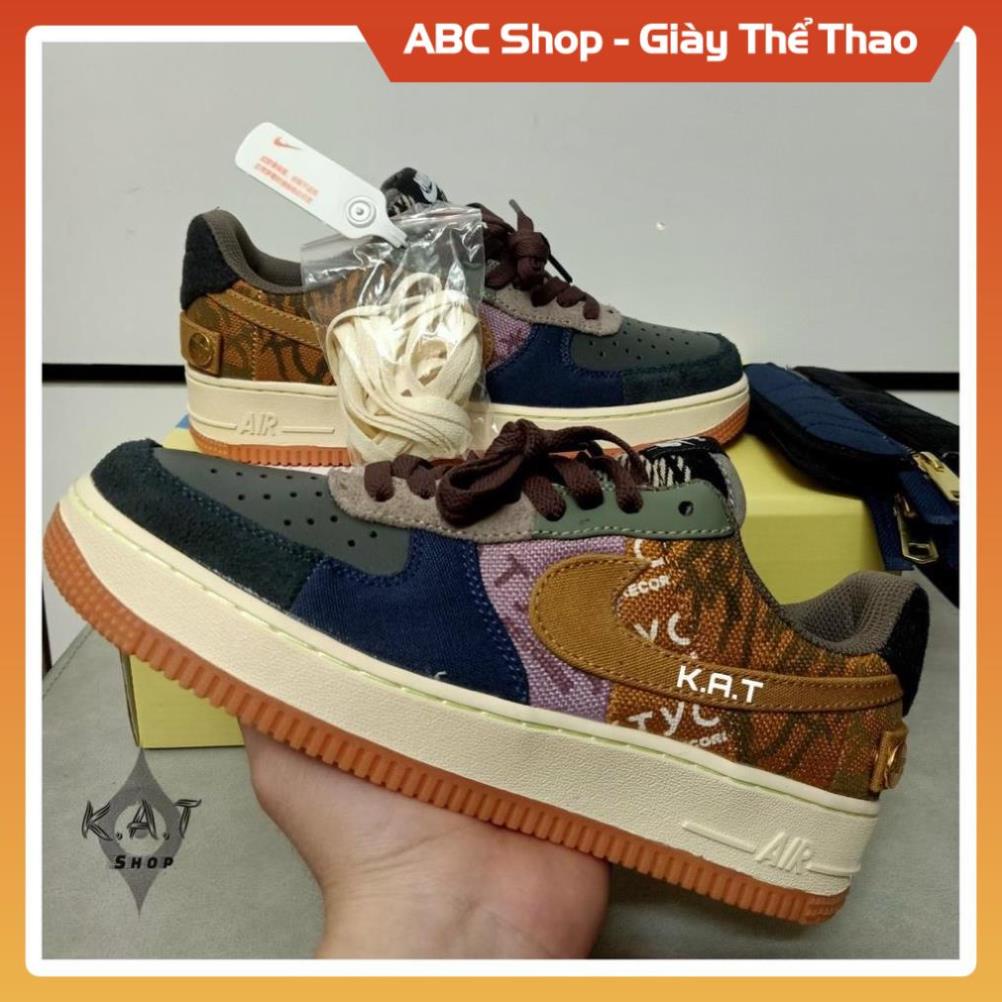 [FreeShip+ Hàng Xịn Sò] Giày Air force nâu thấp, Giầy Sneaker Nam Nữ AF1 Travis Scott Cactus Full Details