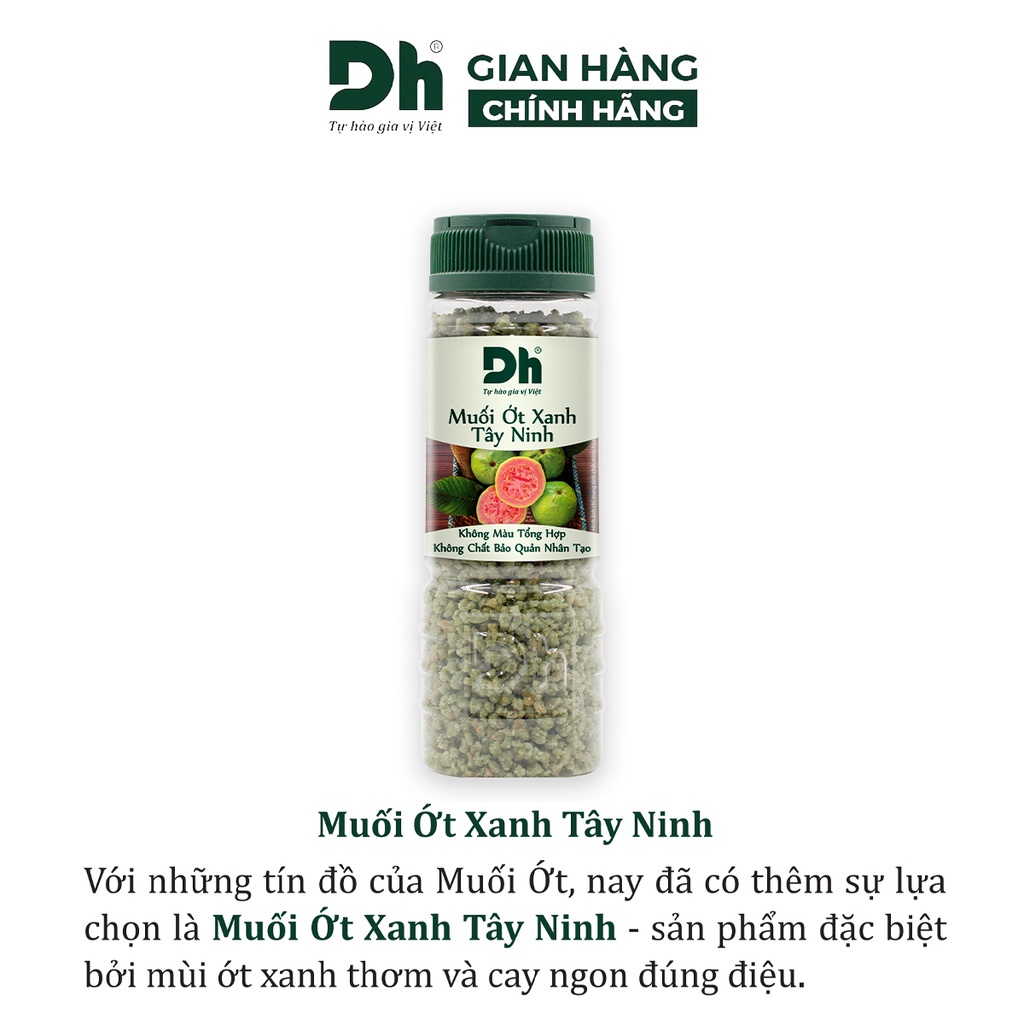 Muối ớt xanh Tây Ninh DH Foods hạt to gia vị chấm hoa quả loại 1 thơm ngon 60/120gr - DHMTN46