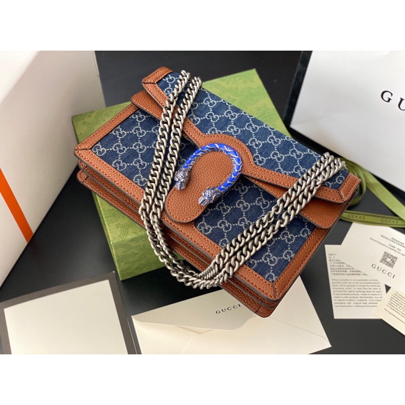 Túi đeo chéo nữ thương hiệu Gucci GG Denim da thật cao cấp thiết kế độc đáo sang trọng