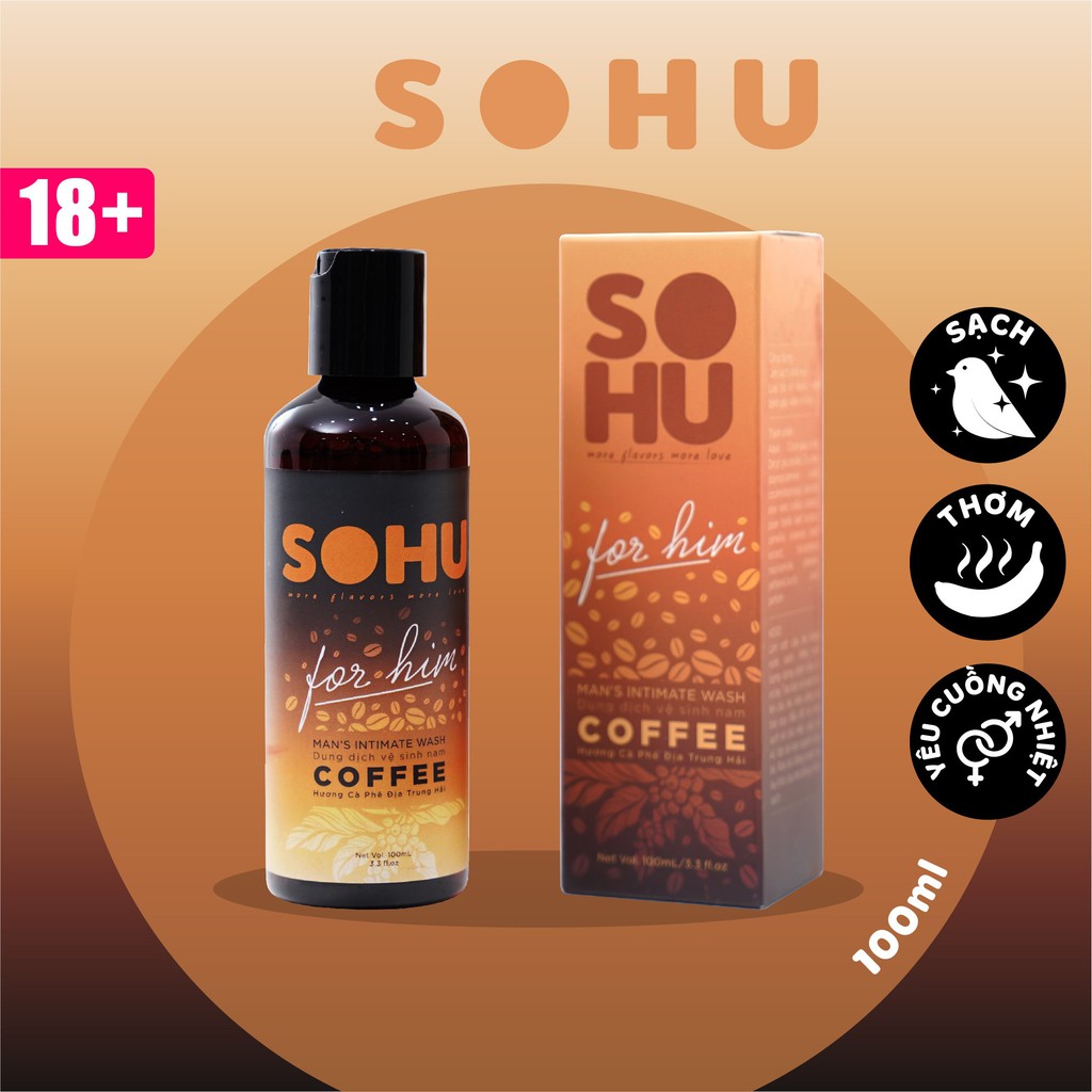 Dung dịch vệ sinh nam SOHU hương cà phê khử mùi tự nhiên lành tính chai 100ml