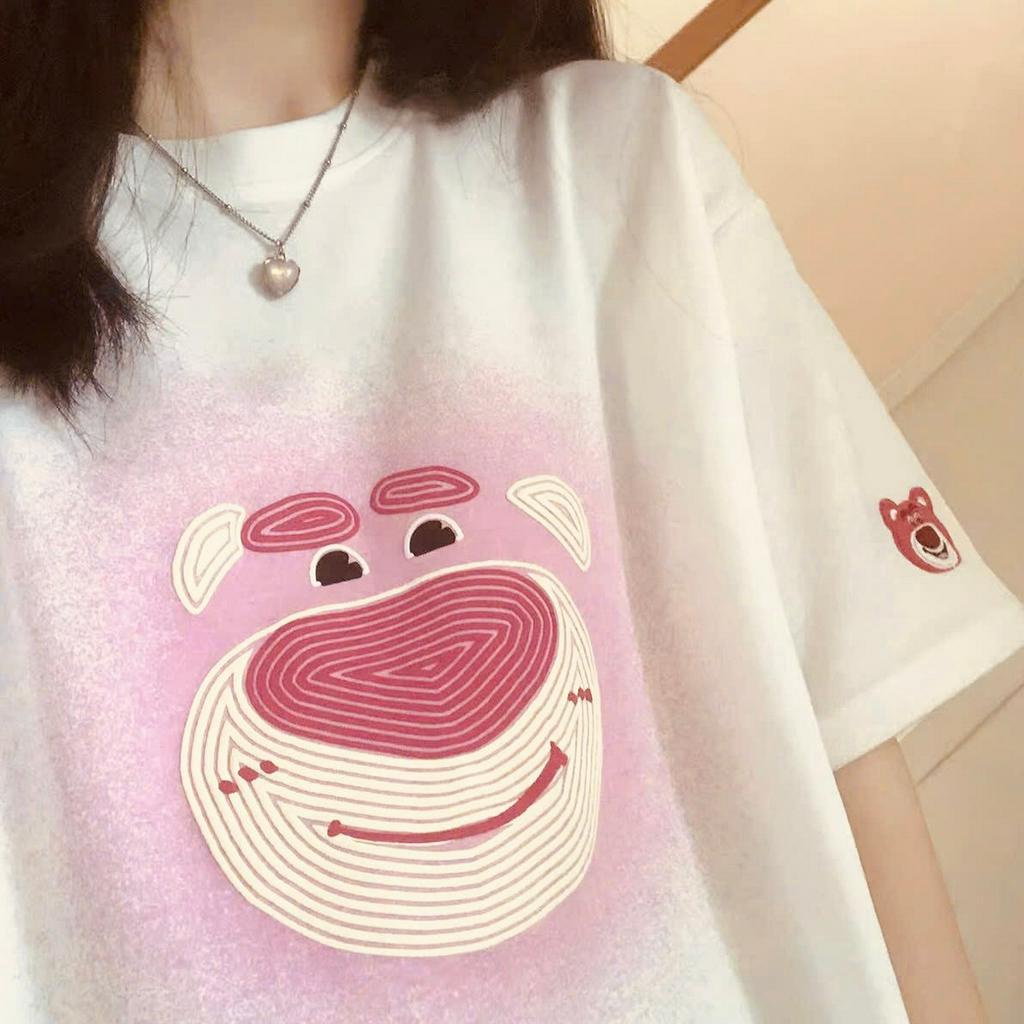 Áo thun tay nam lỡ nữ SAM CLO phông freesize form rộng dáng Unisex in MẶT GẤU DÂU 3158