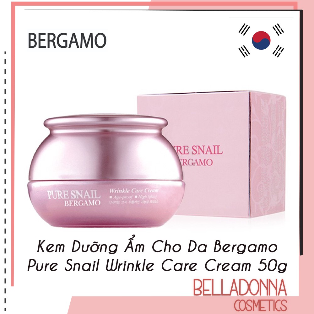 [HÀNG CHÍNH HÃNG] Kem Dưỡng Ẩm Cho Da Từ Ốc Sên Bergamo Pure Snail Wrinkle Care Cream 50g