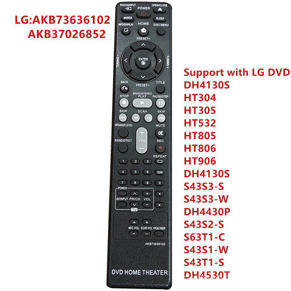 Điều khiển từ xa used for used LG DVD mới AKB73636102/ AKB37026852 Dành cho used for used LG DVD HOM