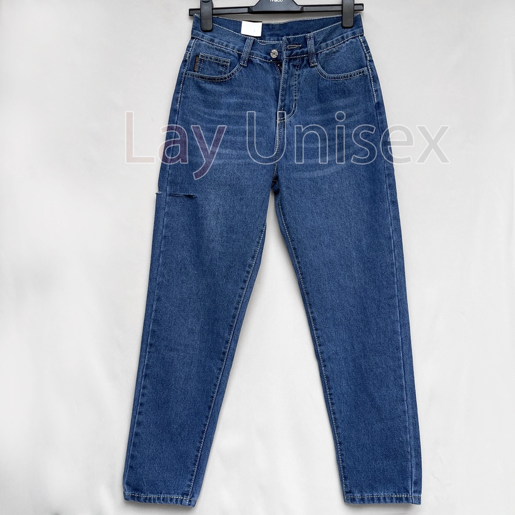 Quần baggy jeans nam xẻ đùi unisex