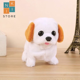 Chó bông chạy pin biết đi, biết kêu, vẫy đuôi kute