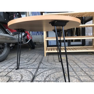 Bàn Tròn gỗ MDF 50cm Chân đen