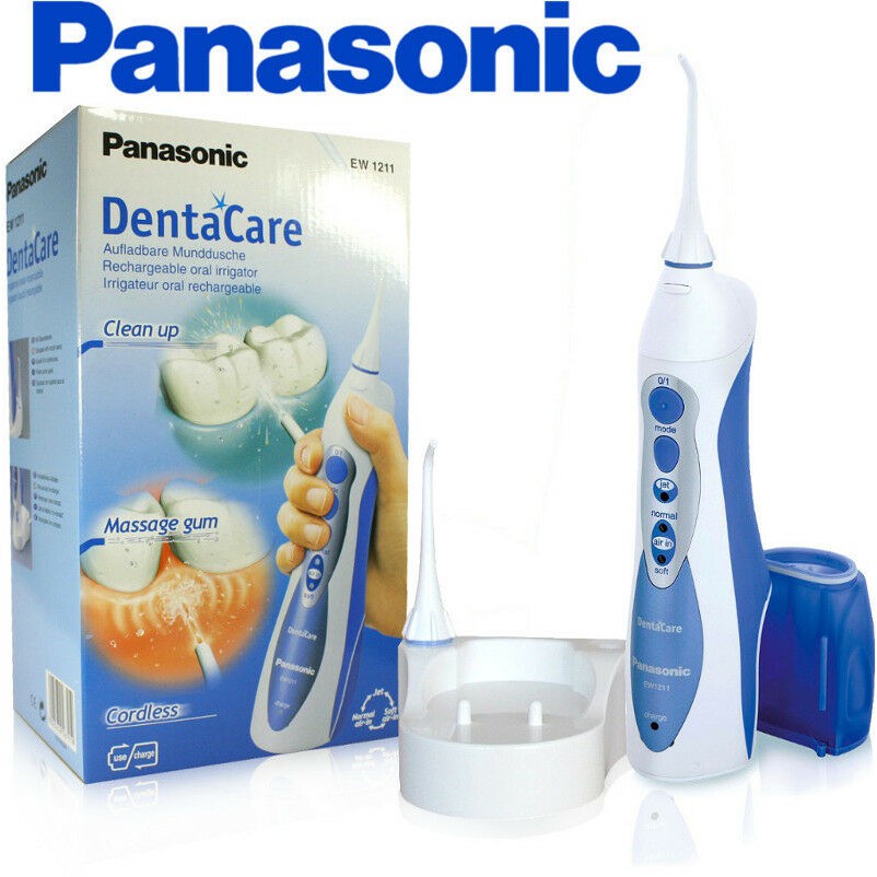 Máy tăm nước Panasonic EW1211 Đức vệ sinh răng miệng cầm tay dùng sạc pin - Gemizy Shop
