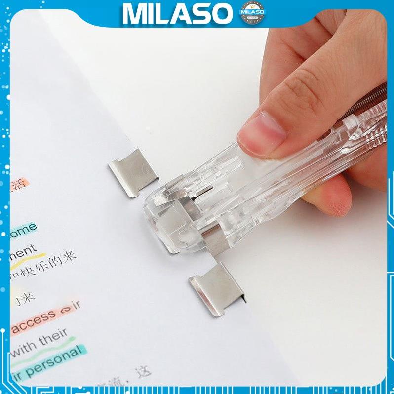 Kẹp giấy MILASO kẹp bướm kim loại nhỏ gọn kèm dụng cụ đẩy kẹp giấy SC-001388