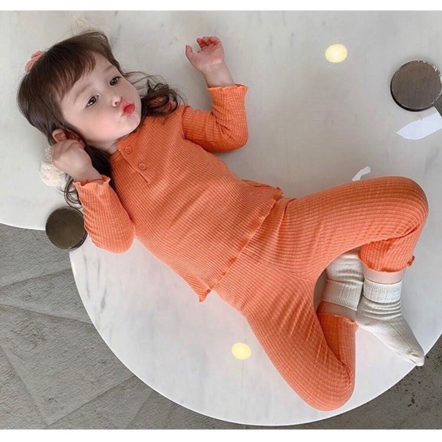 Đồ bộ cho bé dài tay AM833 - đồ bộ bé trai và đồ bộ bé gái vải thun cotton tăm TTR68