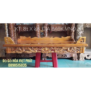 Bàn thờ treo tường chạm rồng ngang 80cm