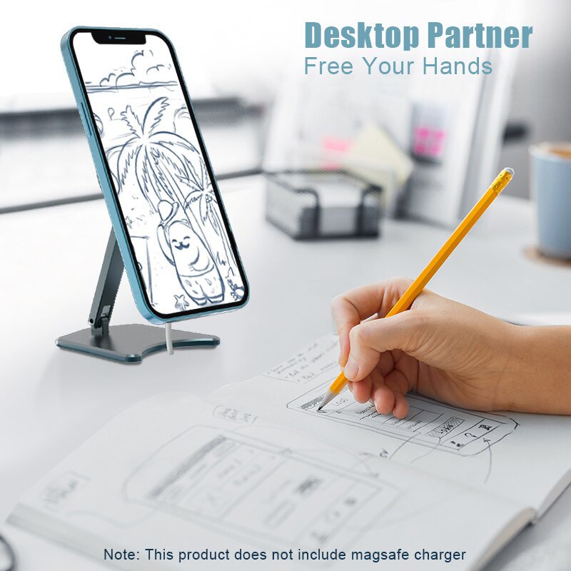 Giá Đỡ Điện Thoại Kiêm Sạc Không Dây Hít Nam Châm Điều Chỉnh Được Cho iPhone 14 13 12 Pro Max