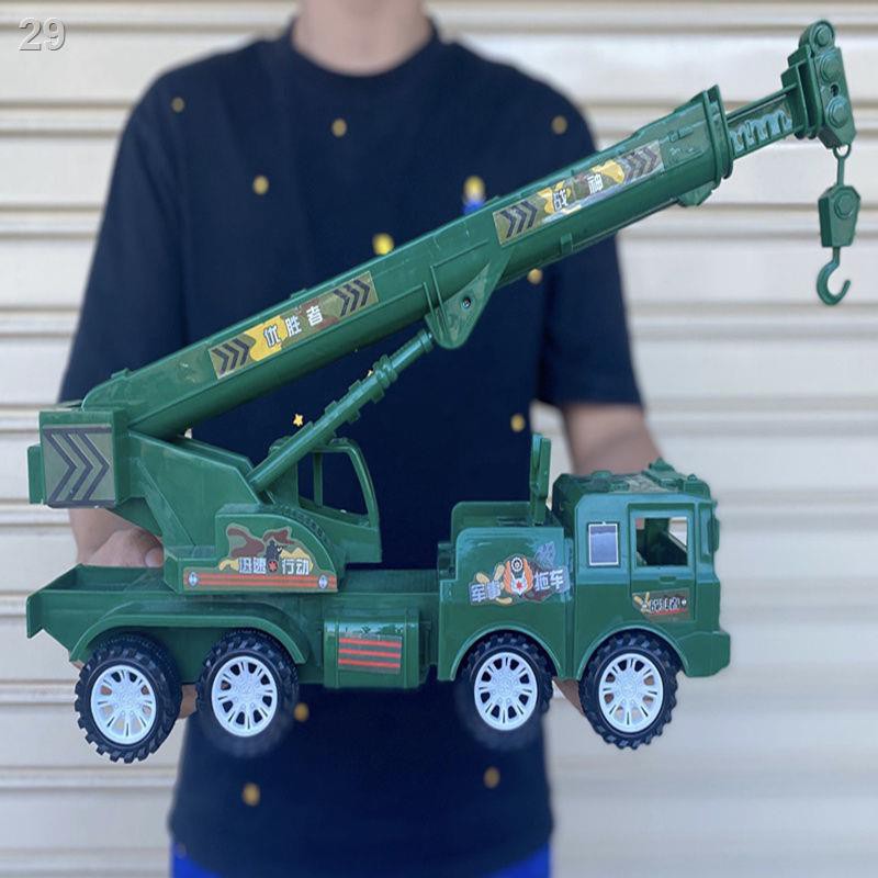 Cần trục quán tính cẩu xe tải xây dựng quá khổ cảnh sát quân sự Mô hình ô tô đồ chơi trẻ em 3-6 tuổi