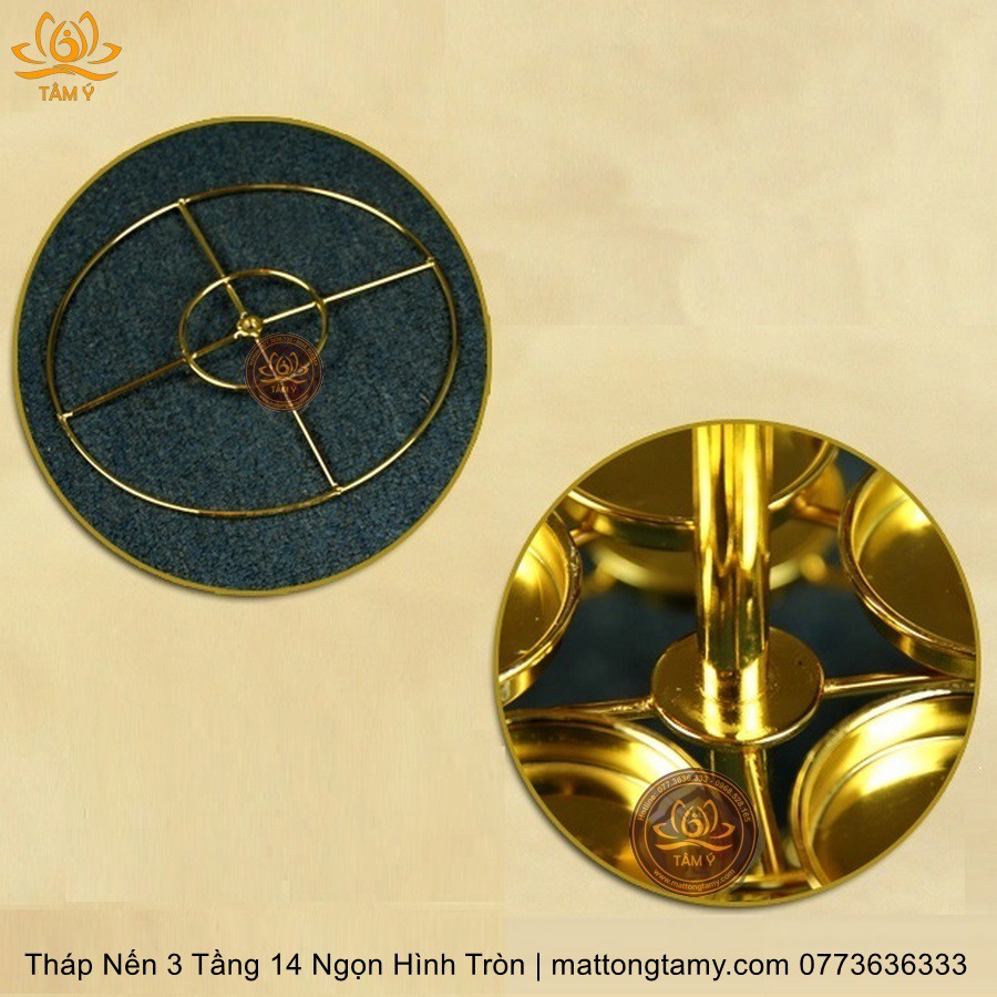 Tháp Nến 3 Tầng 14 Ngọn Hình Tròn