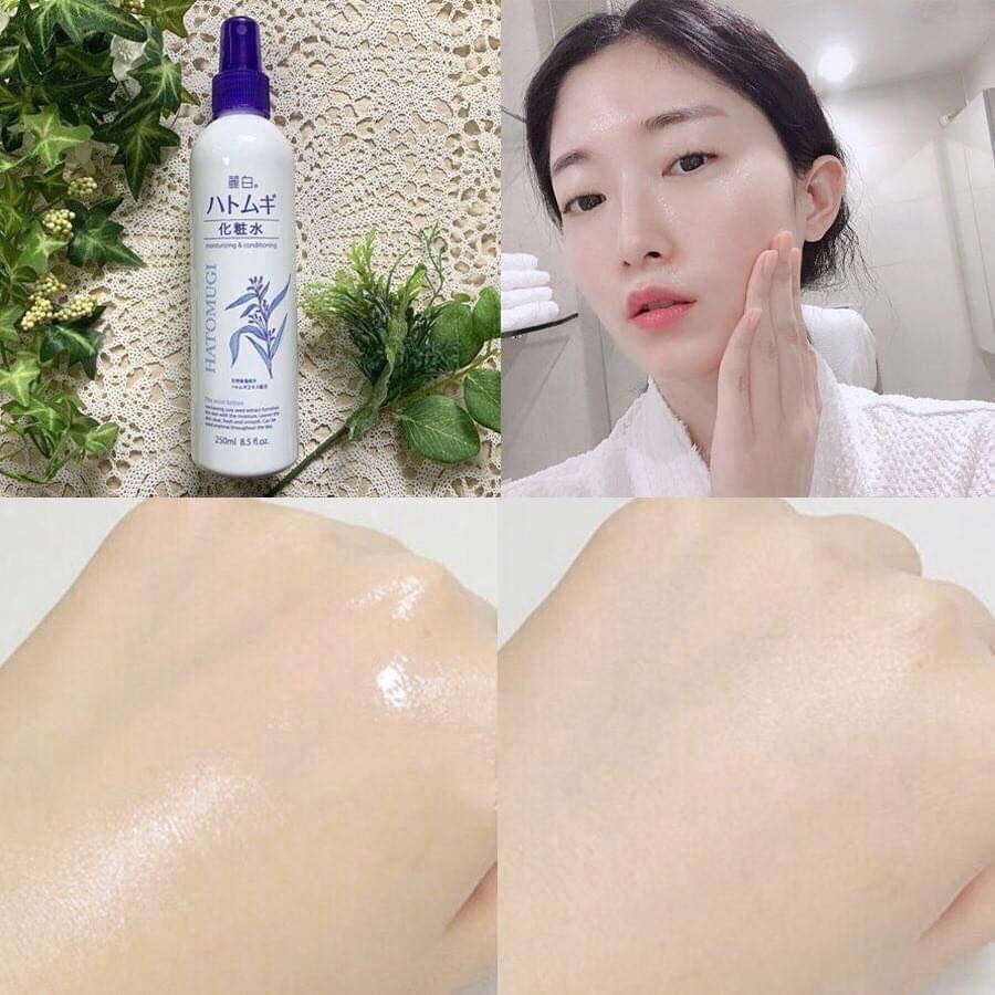 Xịt Khoáng Hatomugi Reihaku Hatomugi Face Mist Lotion ý dĩ dưỡng ẩm và làm sáng da 250ml