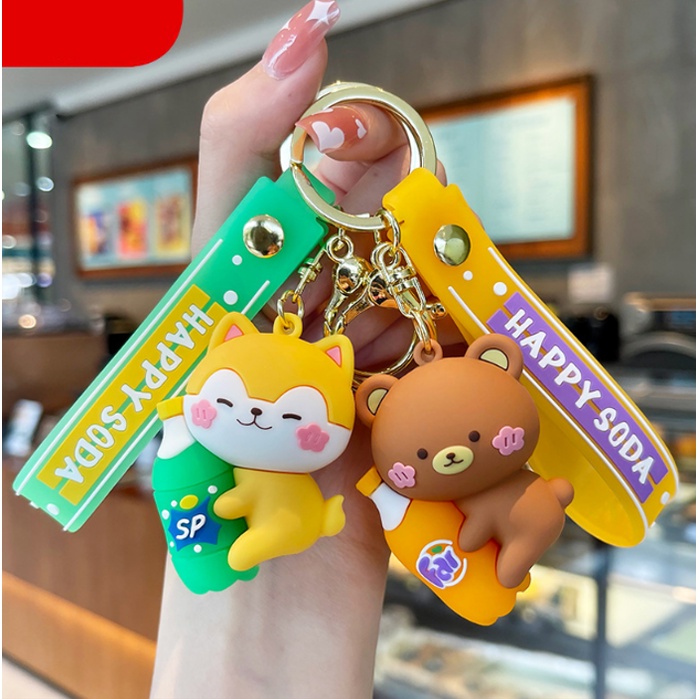 Móc Khóa Đẹp Cute hình thú ôm nước dễ thương phụ kiện Túi Xách - Minkey