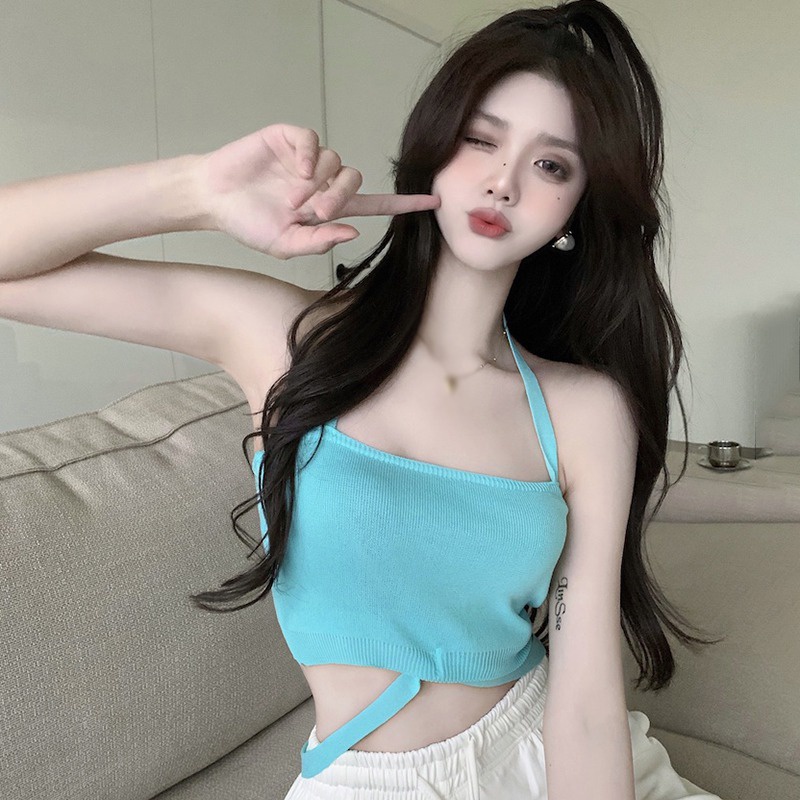 Áo Croptop Sát Nách Màu Sắc Đơn Giản Thiết Kế Ôm Sát Tôn Dáng