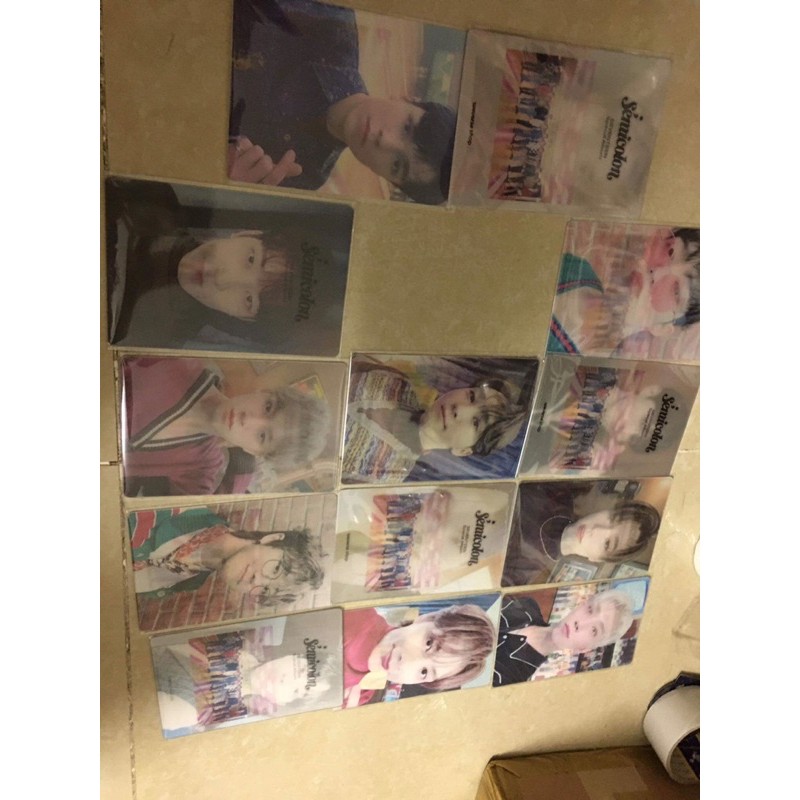 Quạt, card trong, trading card nhóm Seventeen