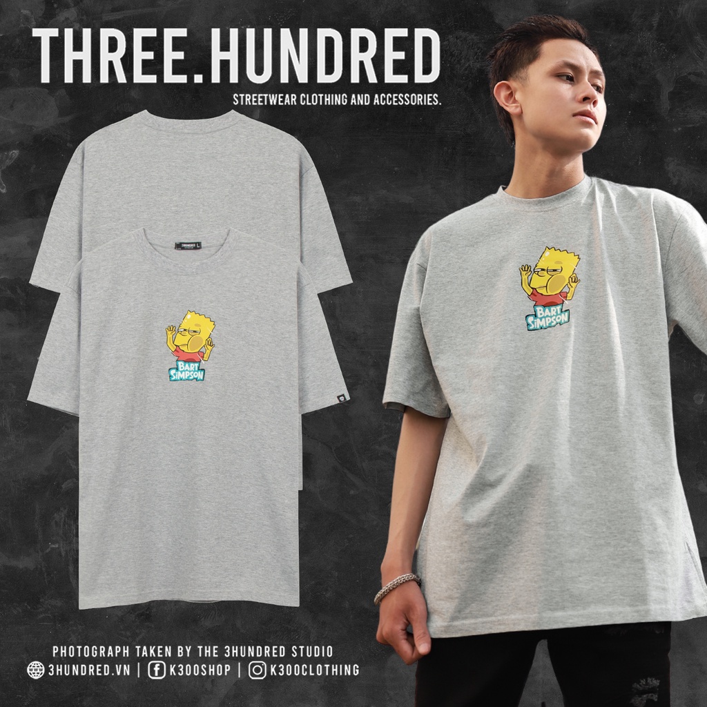 Áo Thun Bart Simpson Màu Xám Chất Liệu Cotton Thoáng Mát