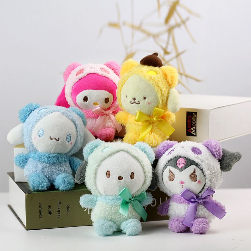 10cm Sanrio Plush Stuffed Toys  Animation Kuromi Cartoon Key Chain Decorations girl gift