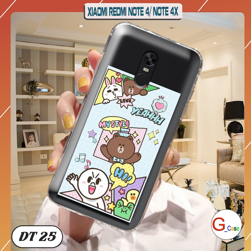 Ốp lưng XIAOMI REDMI NOTE 4/ NOTE 4X dẻo trong in hình
