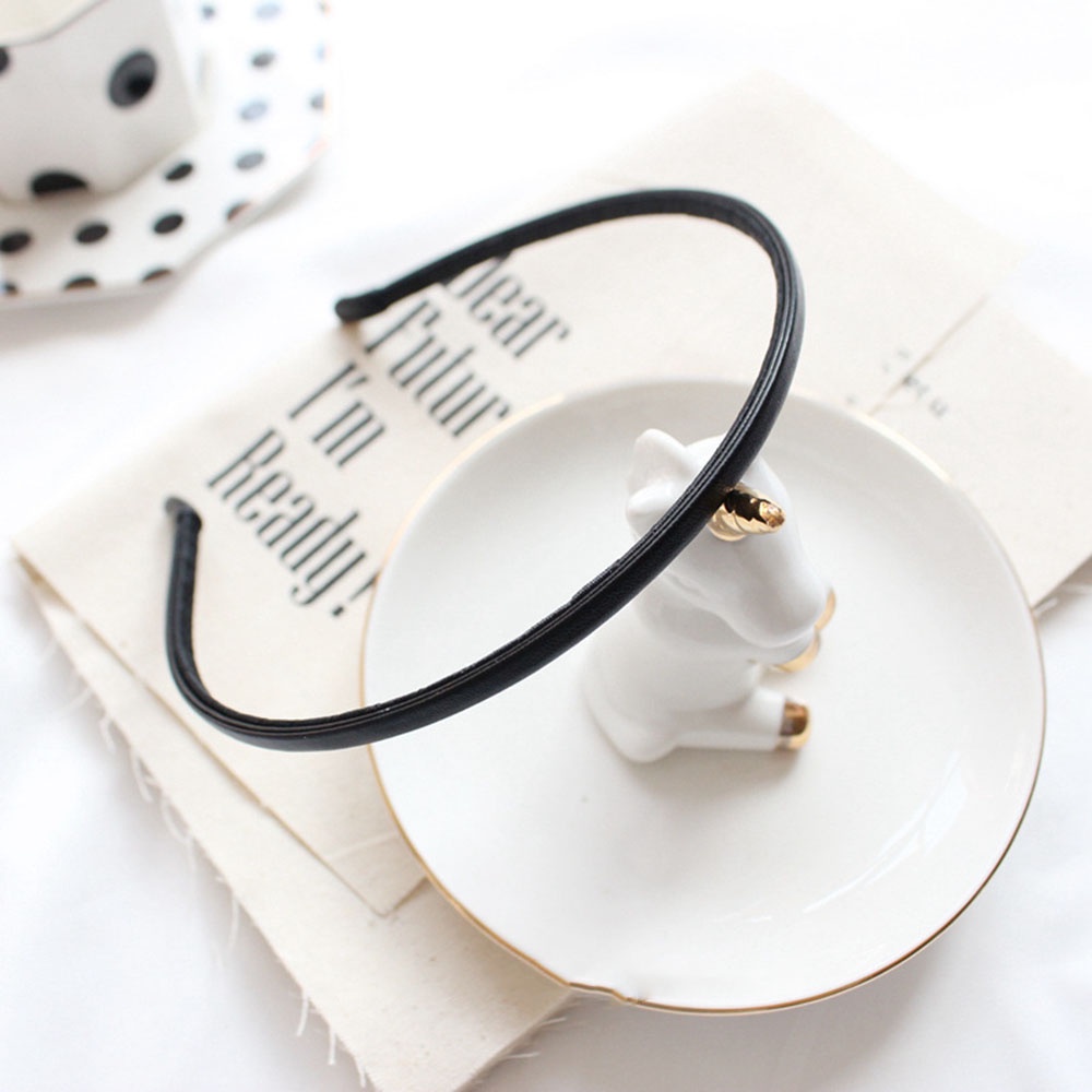 Cài tóc bằng da PU thiết kế đơn giản thời trang cho nữ