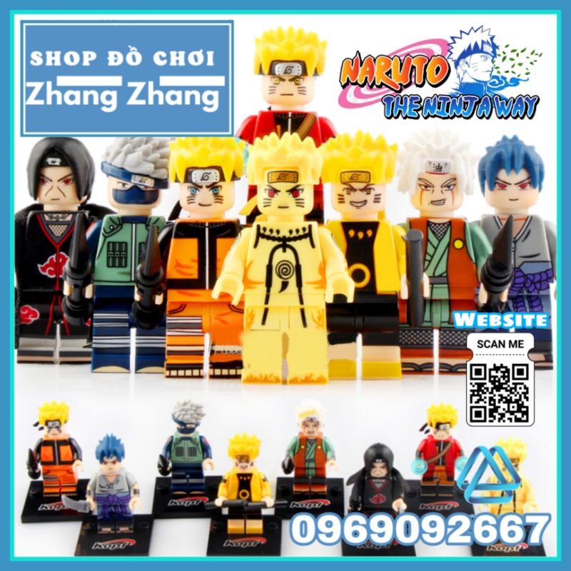 Đồ chơi Xếp hình Naruto gồm Sasuke - Itachi - Jiraiya - Kakashi Minifigures Kopf KF6078