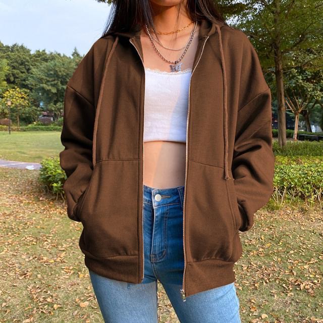 Áo Khoác Hoodie Oversize Cho Nữ Phong Cách Châu Âu ✨Cổ Phiếu Sẵn Sàng✨
