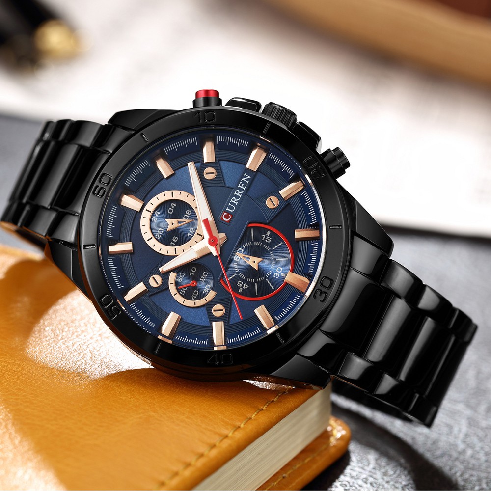 Đồng Hồ Quartz CURREN Chống Thấm Nước Dây Thép Không Gỉ Sang Trọng