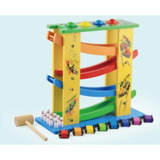 Bộ Đồ Chơi Xe Cầu Trượt Bằng Gỗ 3 trong 1