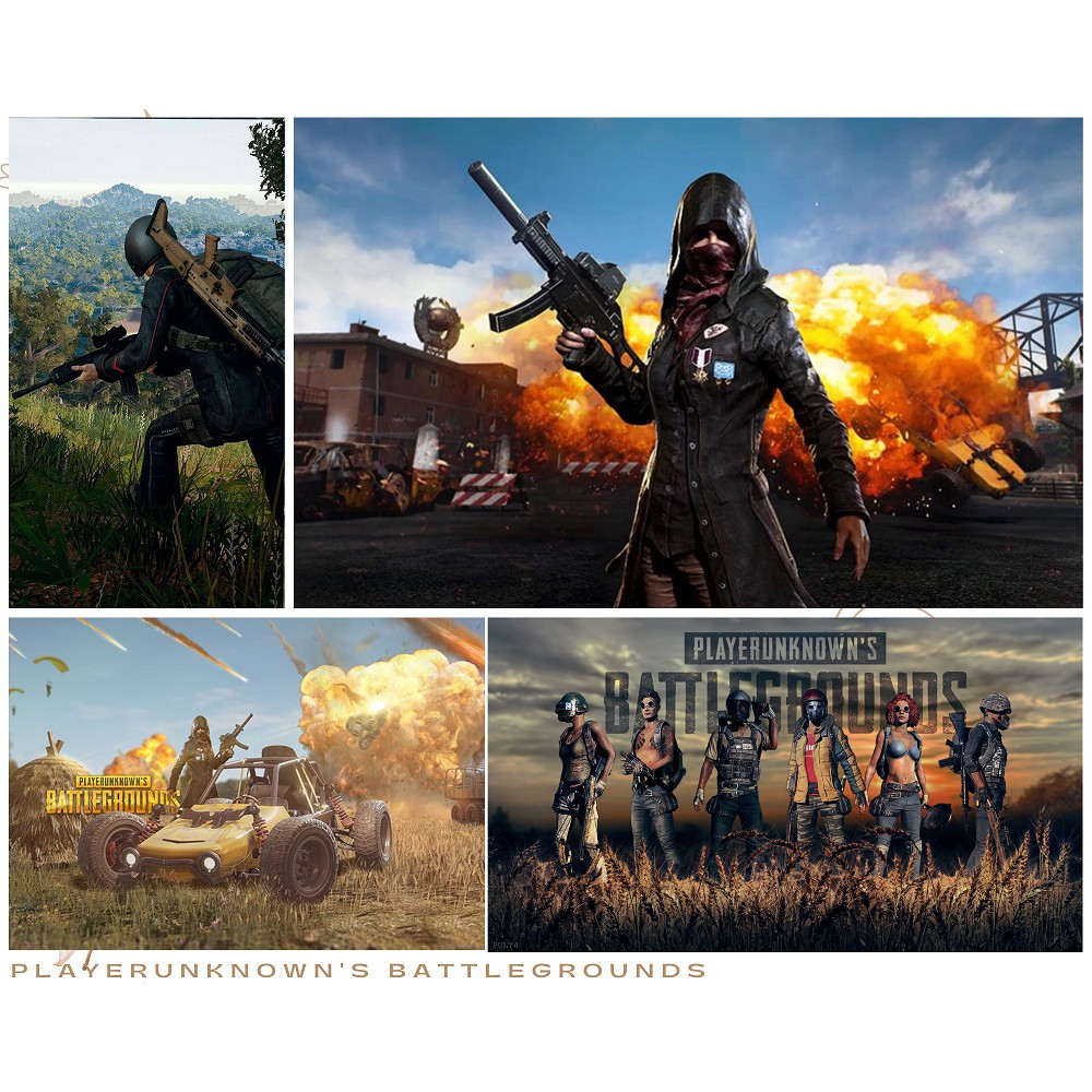 Postcard PUBG Game PlayerUnknown's Battlegrounds có dán sticker in hình anime - Quà Tặng