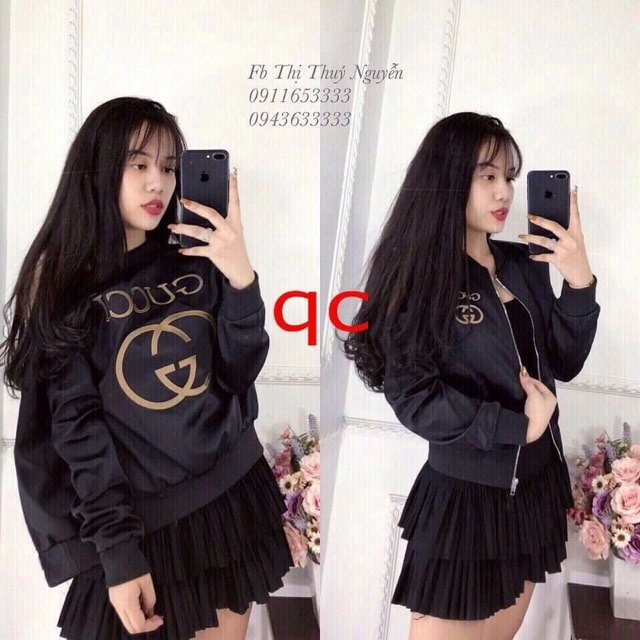 Áo khoác dù nữ in chữ G sau lưng- ảnh thật | BigBuy360 - bigbuy360.vn