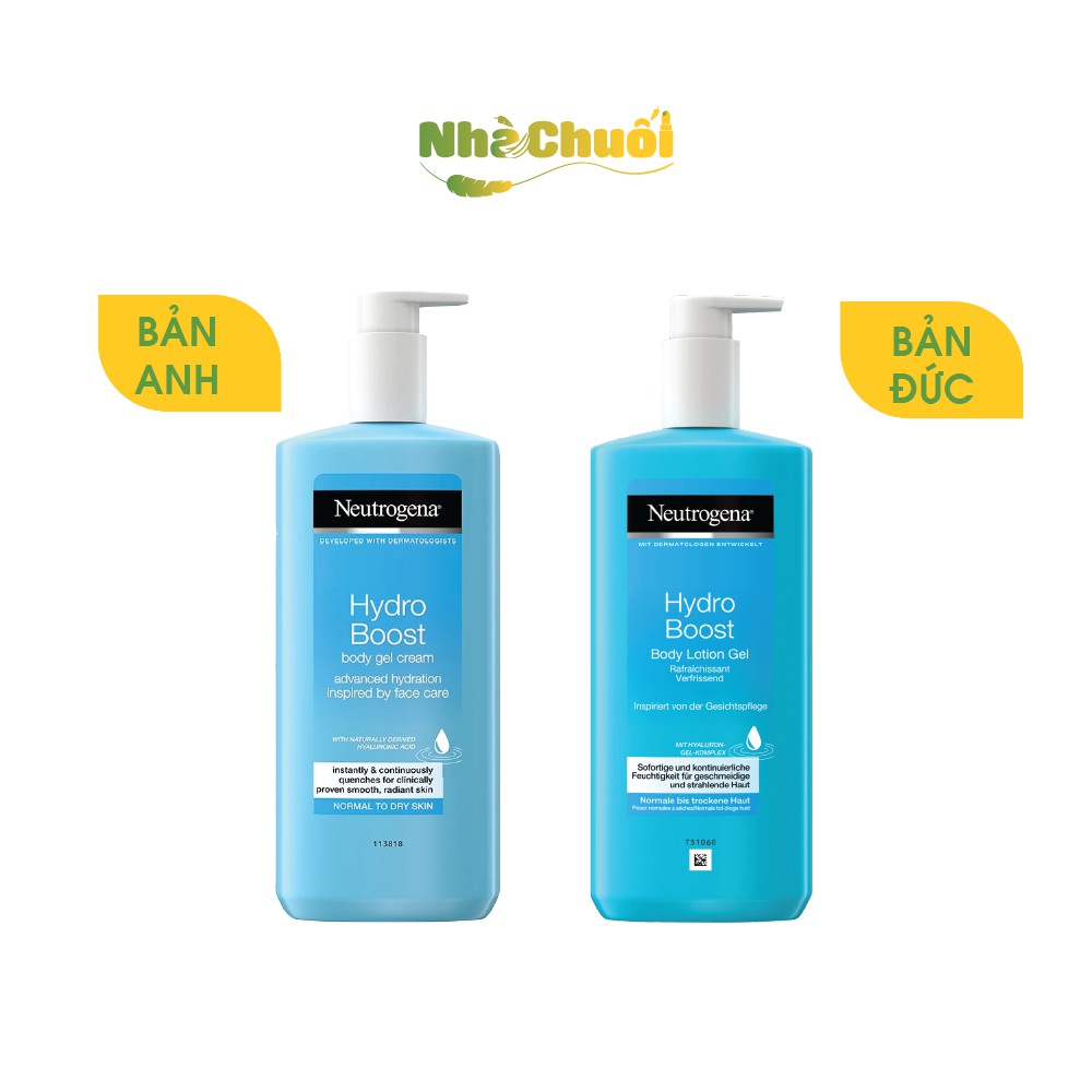 Kem dưỡng thể Neutrogena Hydro Boost Body Gel Cream cũng cấp độ ẩm chống khô da nứt nẻ 400ml