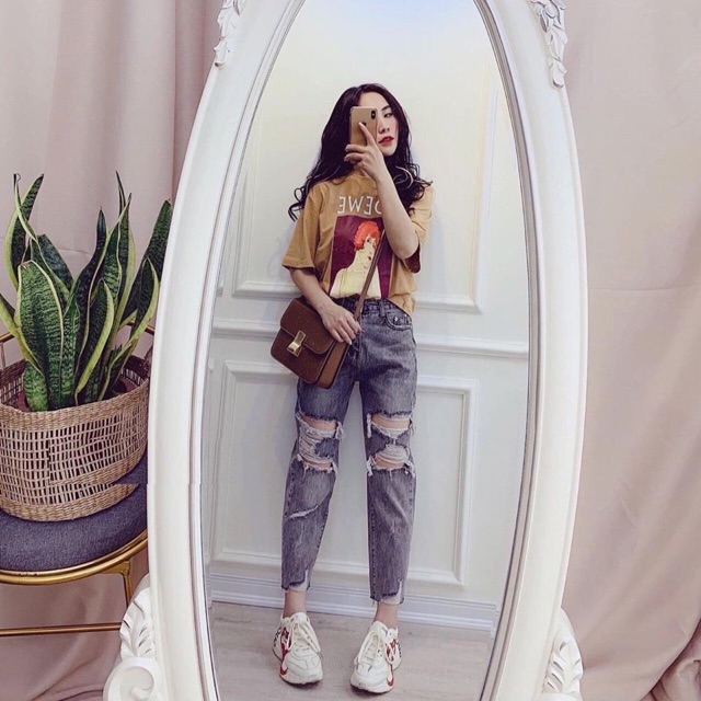 Quần jean baggy khói rách nhiều mã 37 | BigBuy360 - bigbuy360.vn