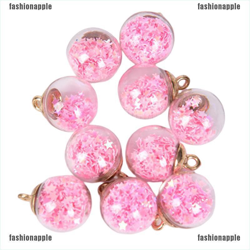 Set 10 Mặt Dây Chuyền Kính Hình Ngôi Sao Năm Cánh