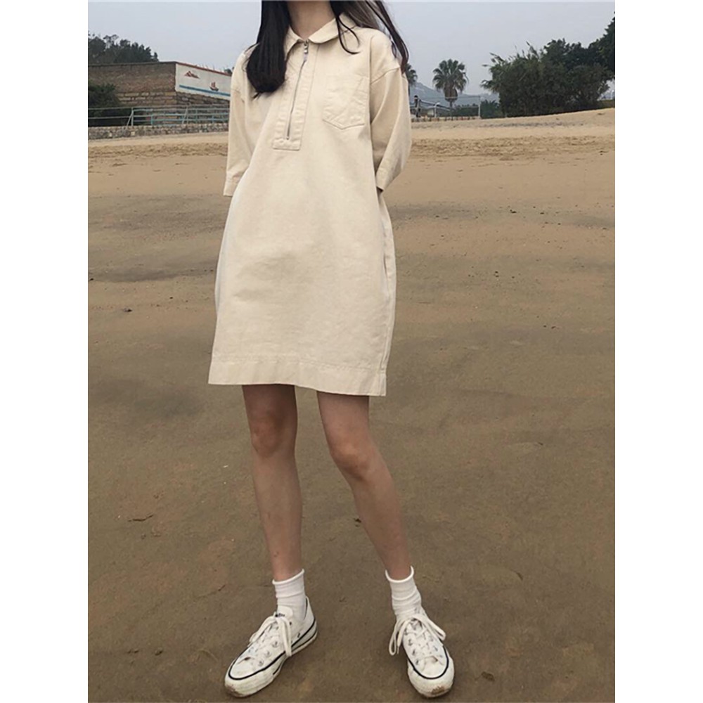 Order | Đầm denim suông cổ polo K4904 | BigBuy360 - bigbuy360.vn