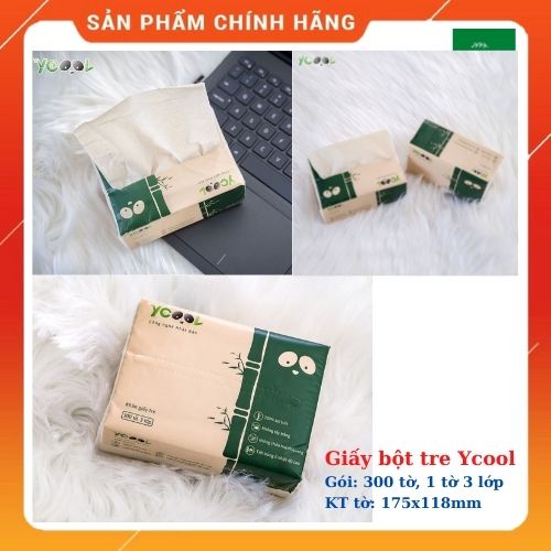 Thùng 30 gói Giấy ăn gấu trúc YCOOL, khăn giấy Ycool , chất bột tre mềm siêu dai gói [260 tờ] hàng nội địa trung quốc