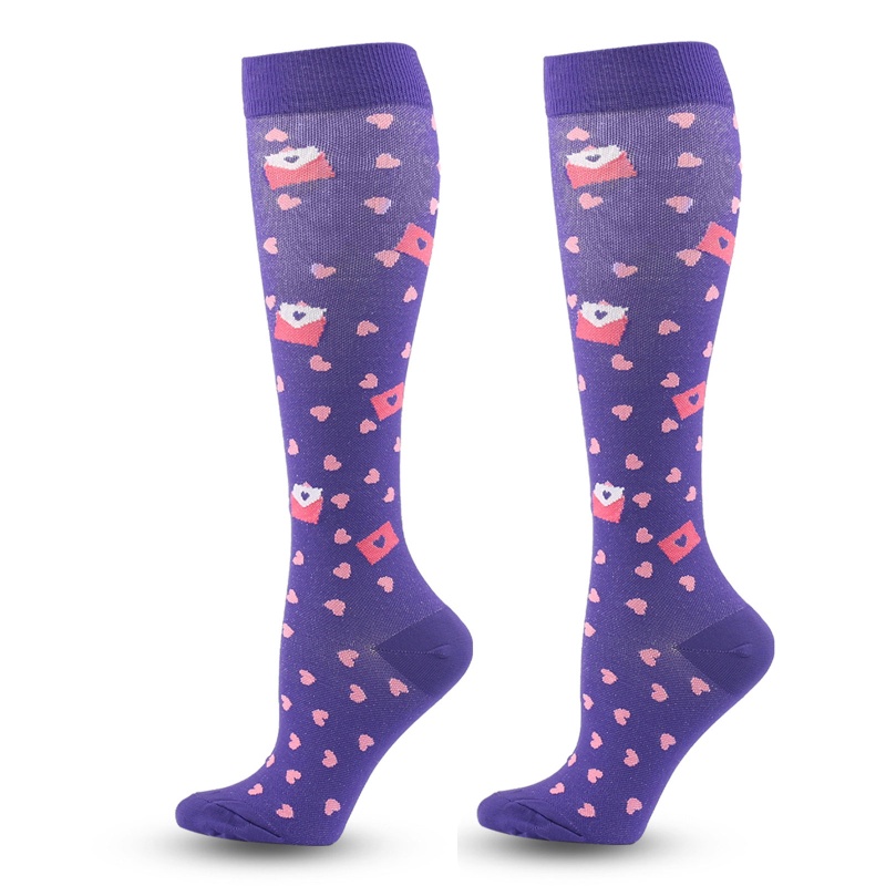 Xiangbao Vớ Nén Nylon Nén Chân Thể Thao Dài Hạnh Phúc Cho Nam Nữ Chạy Bộ Du Lịch Vui Vẻ K