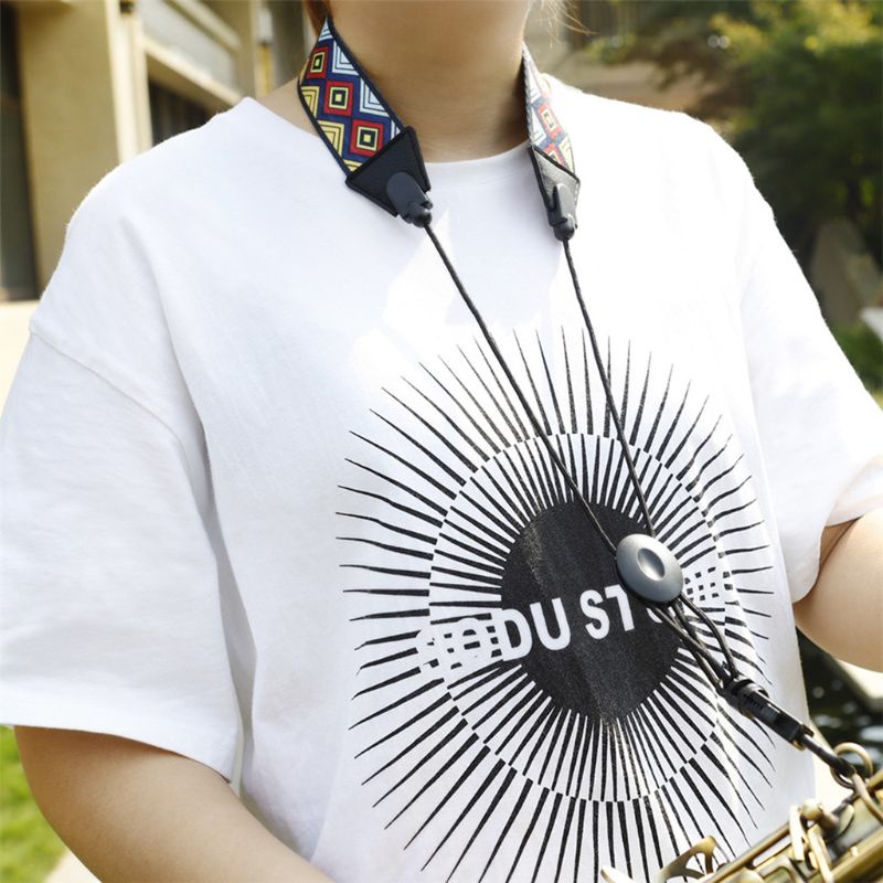 Dây Đeo Kèn Saxophone Đệm Mềm Màu Cầu Vồng Xinh Xắn