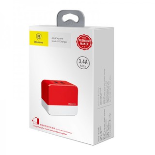 CỦ SẠC BASEUS VỚI 2 CỔNG USB SẠC NHANH MINI SQUARE 3.4A