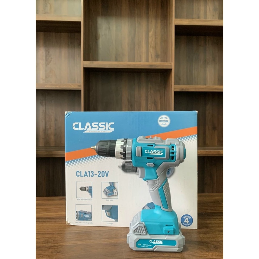 MÁY KHOAN CẦM TAY DÙNG PIN 20V - 2.0AH  CLASSIC CLA 13-20V- HÀNG CHÍNH HÃNG