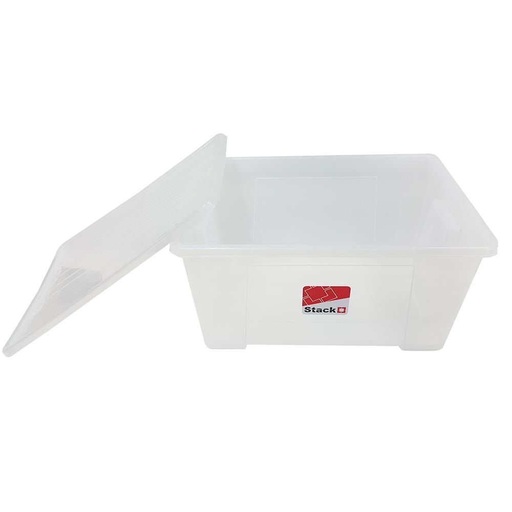 HomeBase STACKO Hộp đựng đồ bằng nhựa Thái Lan 6653 40L W38x D39x H27.5 cm trong suốt