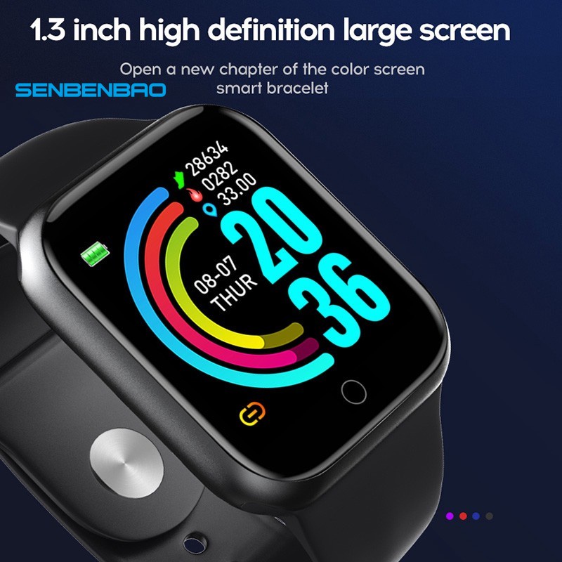 Đồng Hồ Thông Minh Y68 D20 Kết Nối Bluetooth Chống Thấm Nước Có Chức Năng Theo Dõi