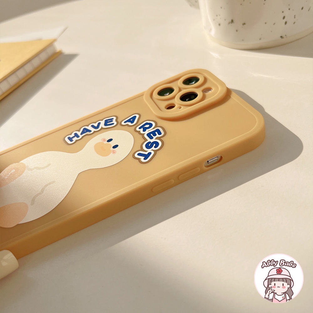 Ốp Điện Thoại TPU Mềm Mỏng Chống Sốc In Hình Vịt Hoạt Hình Màu Trắng Cho IP 13 12 11 Pro Max XR 8 7 Plus